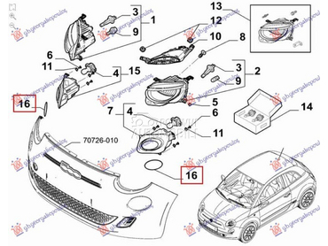 POKLOPAC MAGLENKE Desno za Fiat 500e za 2021. god.