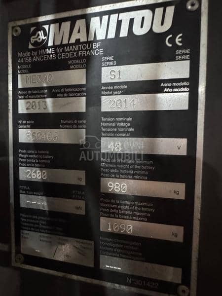 Manitou ELEKTRO/2.000kg/Triplex