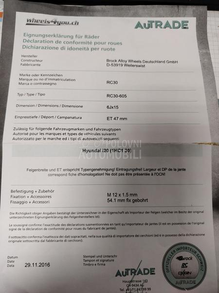 Aluminijumske felne RC 15" 4 x 100