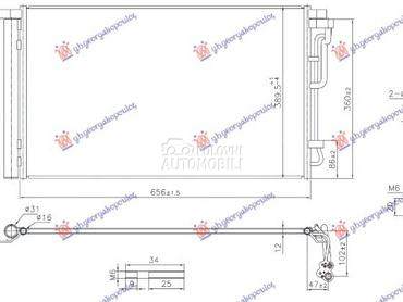HLADNJAK KLIME 1.6 /2.0 BENZIN za Hyundai i30 od 2017. do 2020. god.