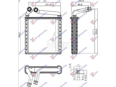 GREJAC KABINE (153x180X26) za Škoda Superb od 2008. do 2013. god.