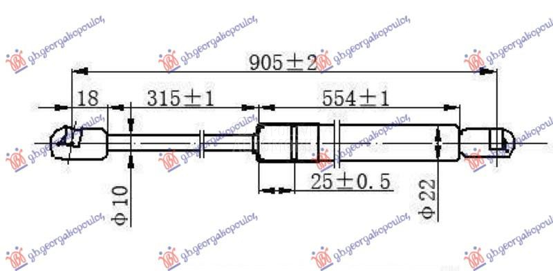AMORTIZER GEPEK VRATA 730...