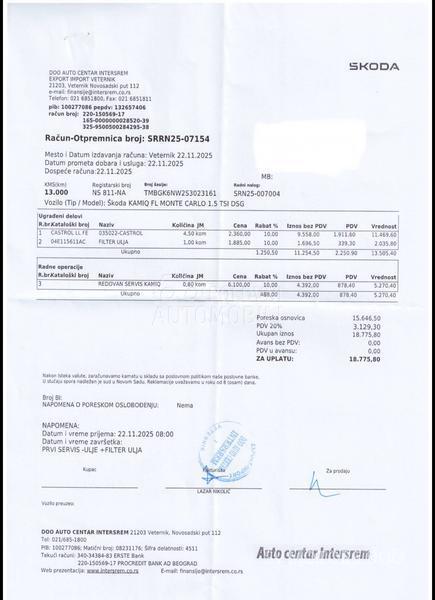 Škoda Kamiq 1.5TSI MONTE CARLO