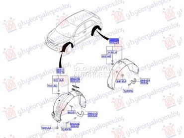 ZADNJE POTKRILO Levo za Kia Stonic za 2017. god.