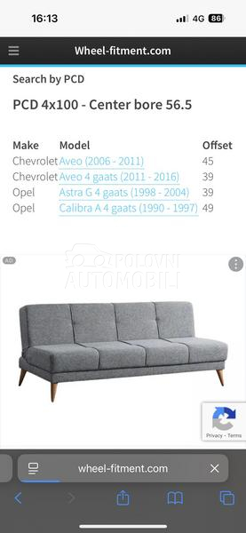 Aluminijumske felne  16" 4 x 100