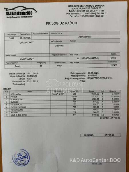 Dacia Lodgy 1.2 V.s.e.r.v.i.s.