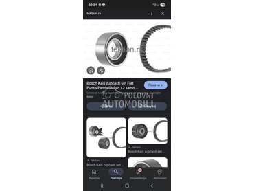 Zupcasti kais i spaner. 1.2 b za Fiat Punto od 2000. do 2005. god.