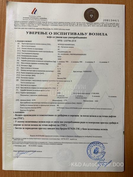 Volkswagen Golf 6 1.6TNG V.s.e.r.vi.s