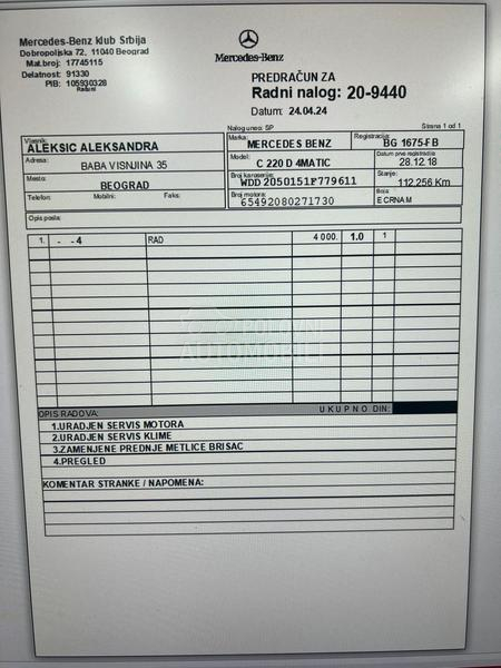 Mercedes Benz C 220 AMG 4MATIC