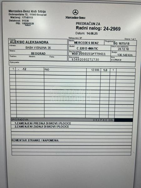 Mercedes Benz C 220 AMG 4MATIC