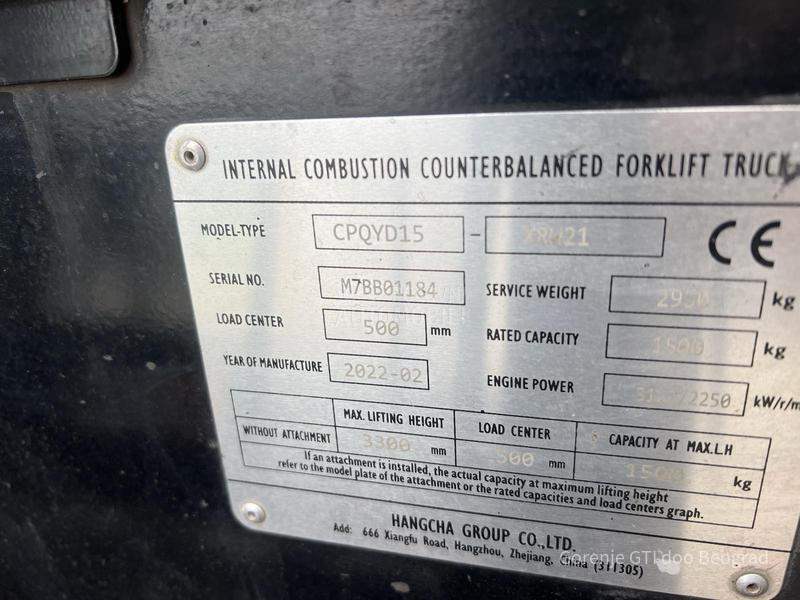 Hangcha CPQYD15 XRW21