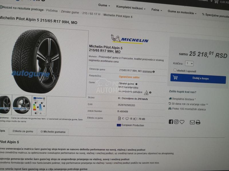 Michelin 215/65 R17 Zimska