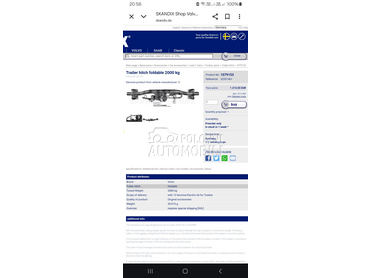 kuka za vuču za Volvo S60, V60