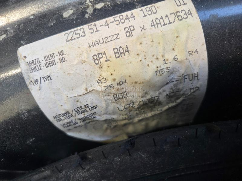 Delovi za Audi A3 1.6B 2003. god.