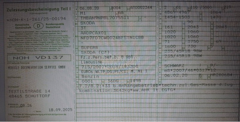 Škoda Superb 1.5 TSI SPORTLINE