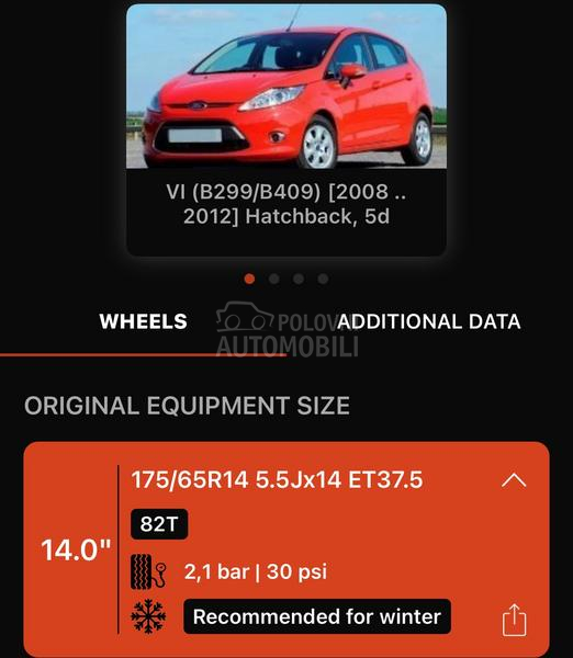 Čelične felne Ford Fiesta original 14" 4 x 108