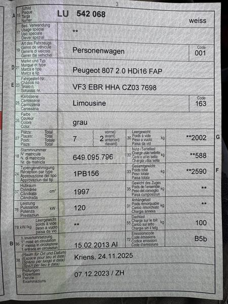 Peugeot 807 2.0 HDI 7 sed MATIK