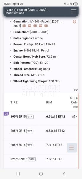 Aluminijumske felne BMW sa zimskim gumam 16" 5 x 120