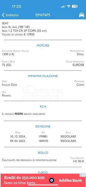 Seat Ibiza 1.2D/MAX OČUVANA