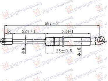 AMORTIZER GEPEK VRATA (597L... za Ford Focus od 2018. do 2025. god.