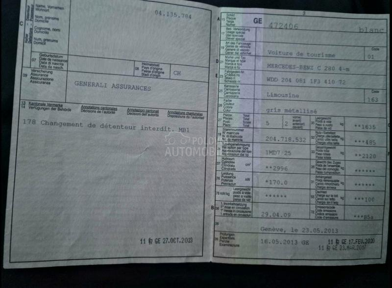 Mercedes Benz C 280 2996 cm