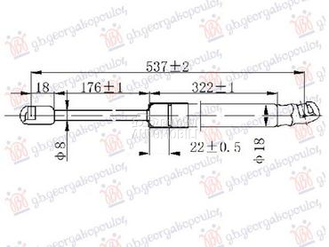 AMORTIZER GEPEK VRATA (537L... za Mercedes Benz E Klasa od 2016. do 2020. god.