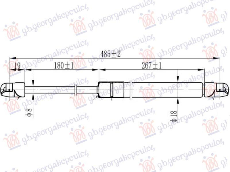 AMORTIZER GEPEK VRATA (485L...