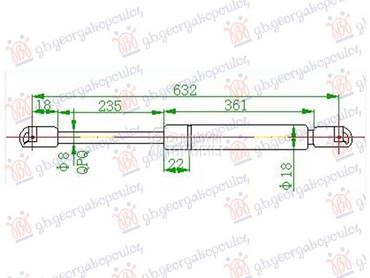 AMORTIZER GEPEK VRATA (632L... za Porsche Cayenne od 2010. do 2015. god.
