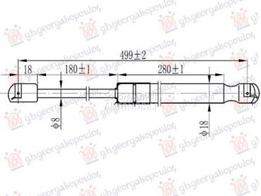 AMORTIZER GEPEK VRATA (498-... za Renault Clio od 2019. do 2025. god.