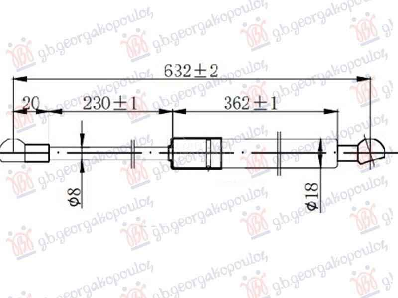 AMORTIZER GEPEK VRATA (632L...