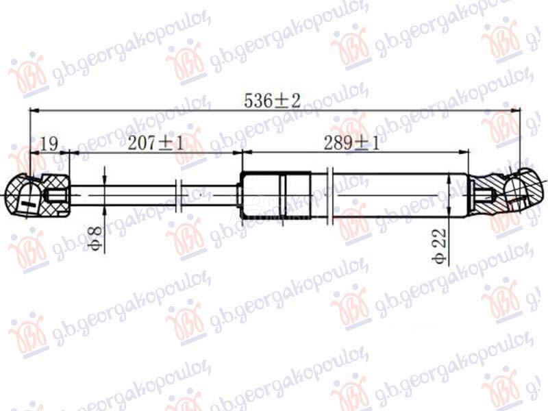 AMORTIZER GEPEK VRATA (536L...