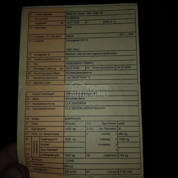 Mercedes Benz CLK 320 CLK