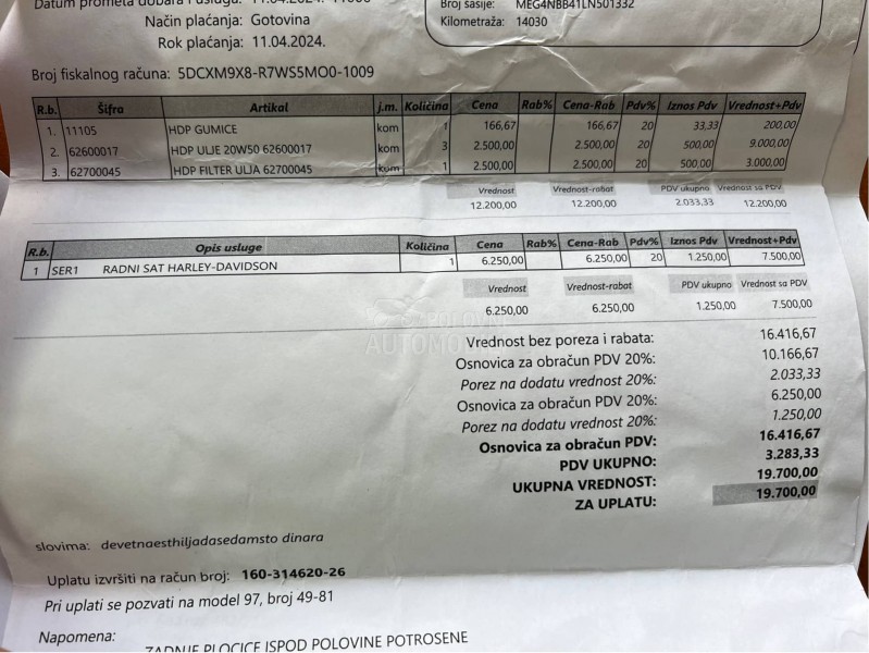 Harley Davidson street rod XG 750