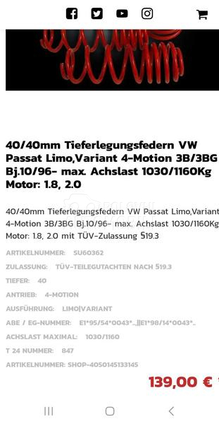 Amortizeri, Opruge 4x4 4Motion