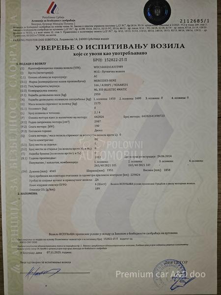 Mercedes Benz ML 350 350 4M AMG