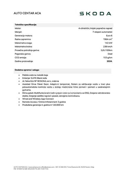 Škoda Superb Sel. DSG 4x4 LAGER