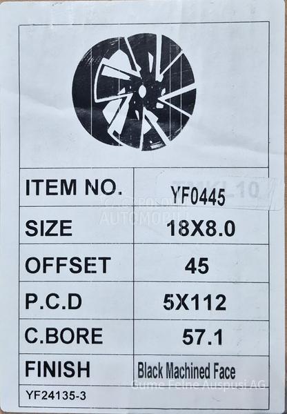 Aluminijumske felne  18" 5 x 112