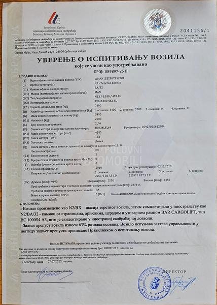 MAN TGL 8.180 GOD 2010