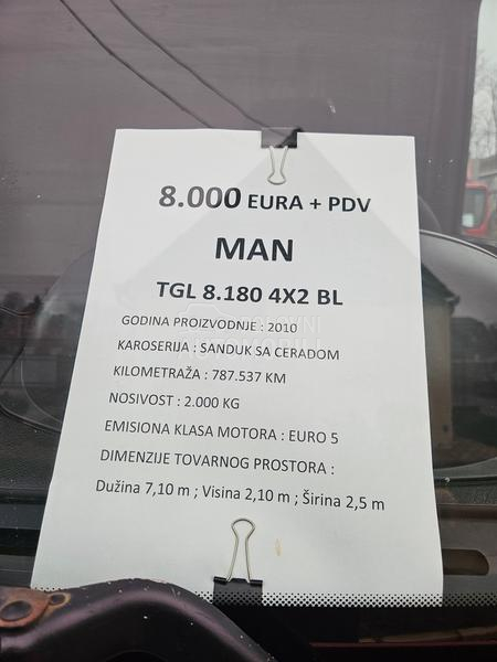 MAN TGL 8.180 GOD 2010
