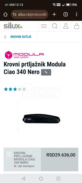 Krovni kofer bez nosača