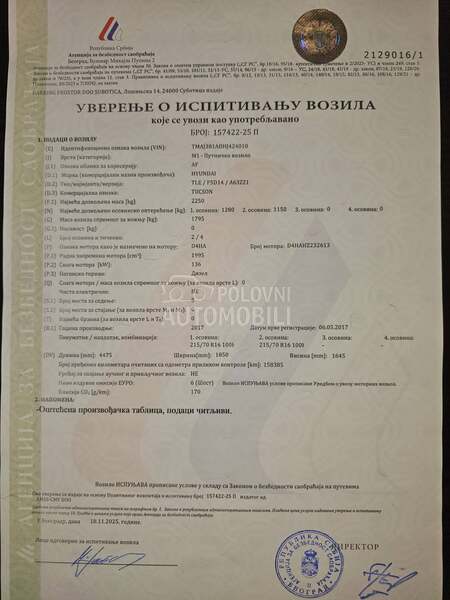 Hyundai Tucson 2.0 4WD VERTEX CH