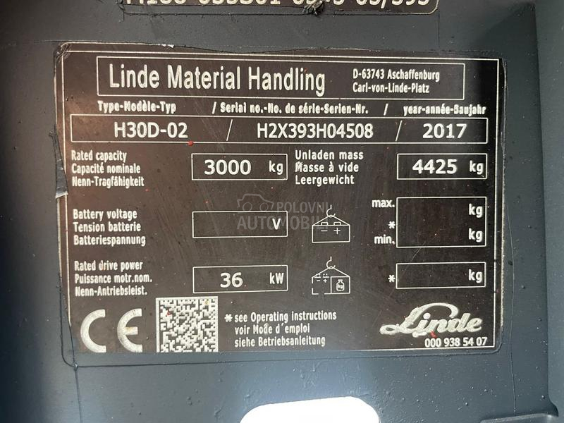 Linde H 30 Pozicioner