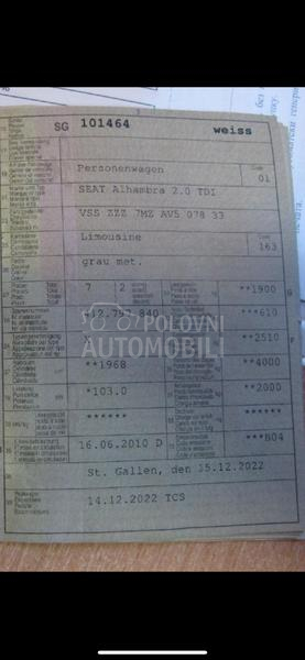 Seat Alhambra 2.0 TDI 7 sed 187000