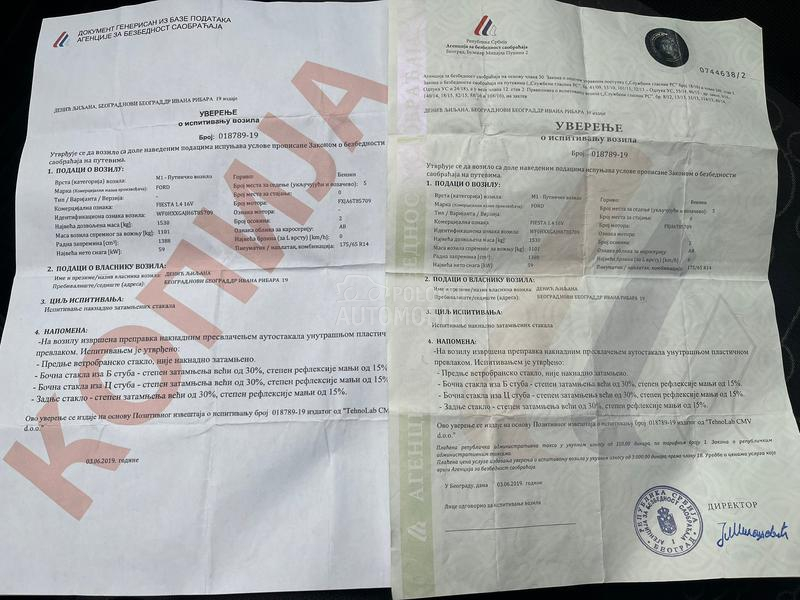 Ford Fiesta 1.4 16V REZERVISAN