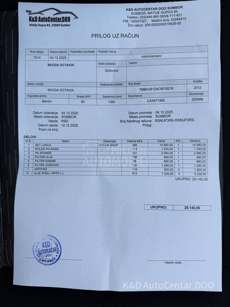 Škoda Octavia 1.4 TSI V.Ser.vis