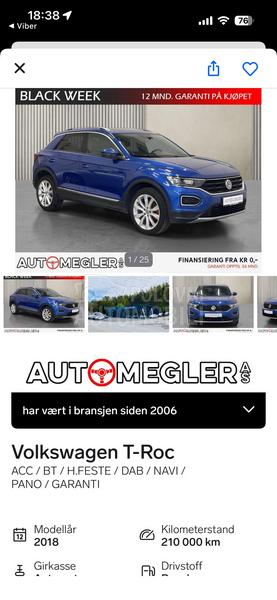 Volkswagen T-Roc 1.5 dsg pano virt