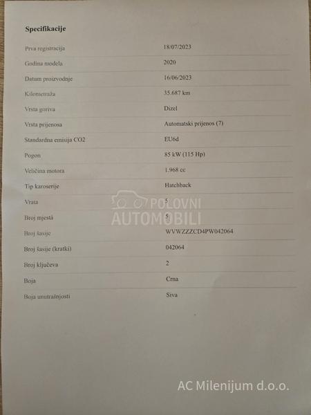 Volkswagen Golf 8 2.0 Tdi-Dsg