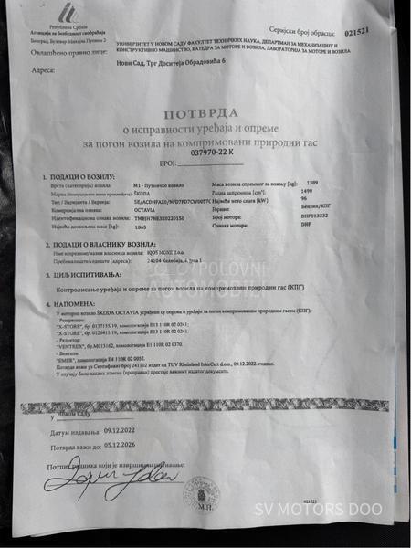 Škoda Octavia 1.5TSI G-TEC