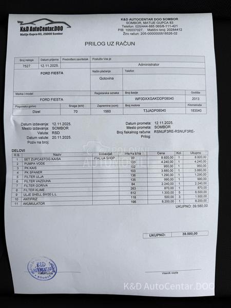 Ford Fiesta 1.6 TDCI V.Ser.vis