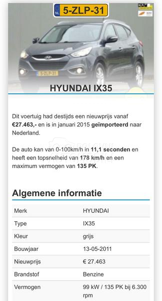 Hyundai ix35 1.6i holand